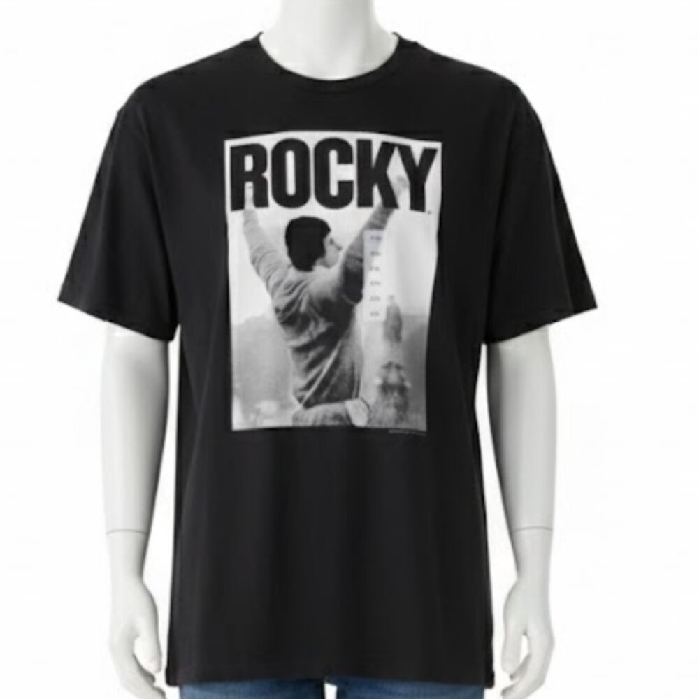 Rocky XXL Collectable Movie Graphic T-Shirt Black Tee Short Sleeve NWT